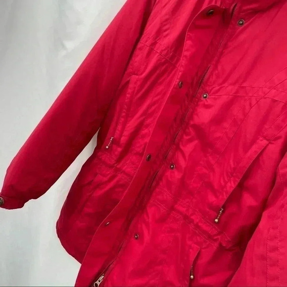Nordica Women’s Red Long Insulated Coat Jacket 8 Zip/Snap Closure 6 Pockets - Picture 7 of 14